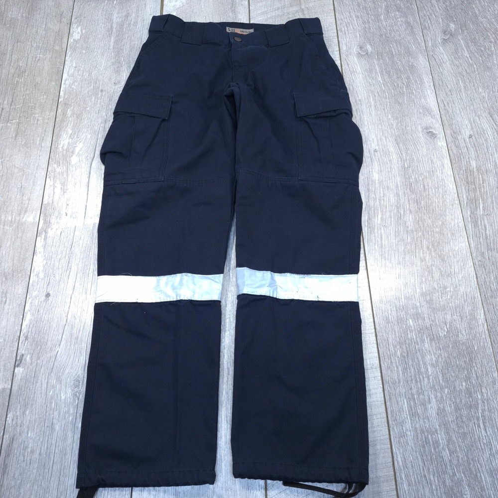 5.11 Tactical Cargo Pants Womens 8 Navy Blue Reflective Ripstop Work Trousers